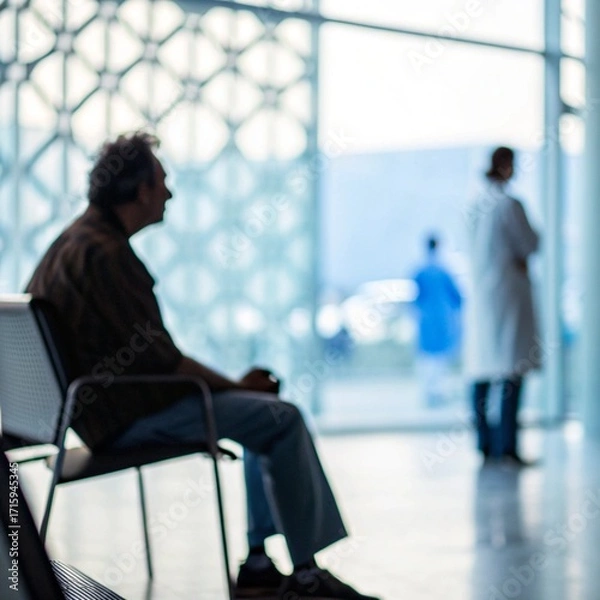 Fototapeta Abstract Medical Background Patient in a Clinic's Waiting Room