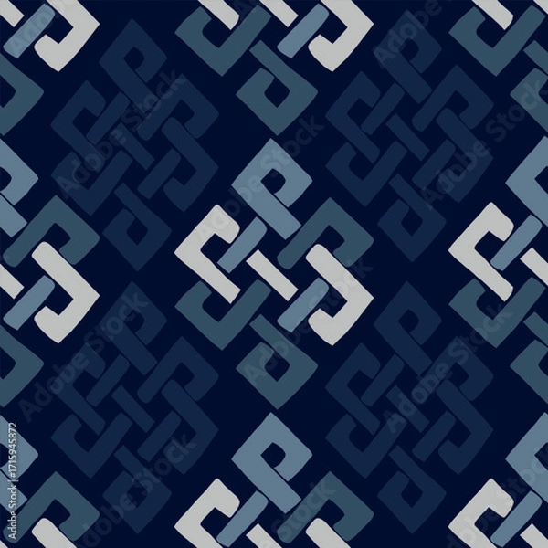 Obraz Geometric Chain Pattern Vector – Hand-drawn Textile Design