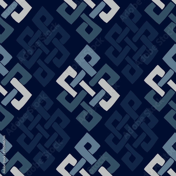 Fototapeta Geometric Chain Pattern Vector – Hand-drawn Textile Design