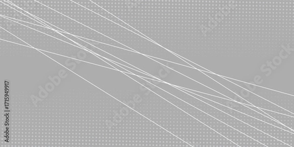 Fototapeta Gray halftone pattern with white line motion backdrop wallpaper. Clean Grey geometric background.