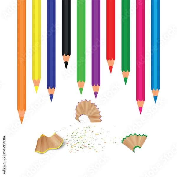Fototapeta Vector illustration of pencil isolated on white background for kids coloring activity worksheet/workbook.	
