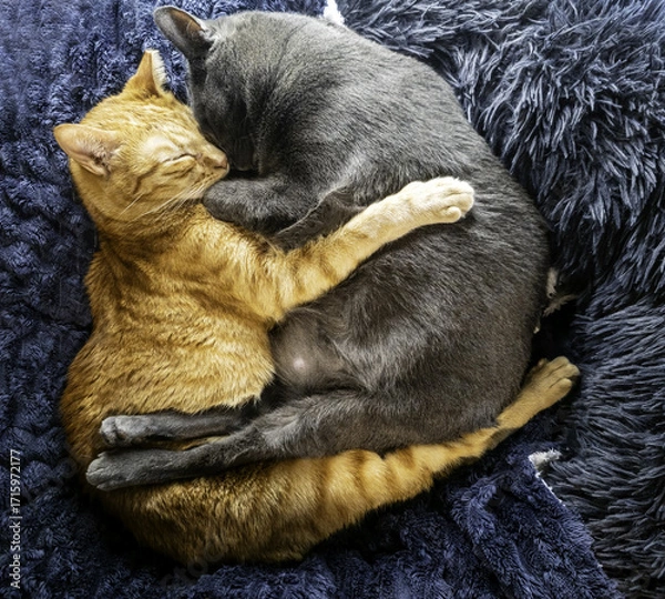 Obraz Cats hugging each other