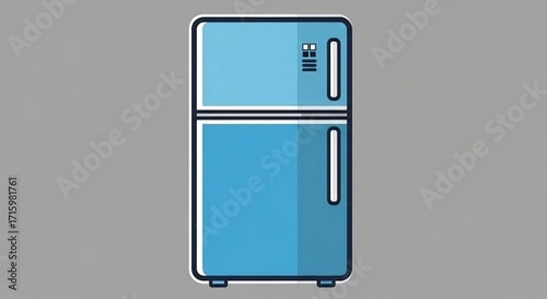 Fototapeta Light blue refrigerator illustration