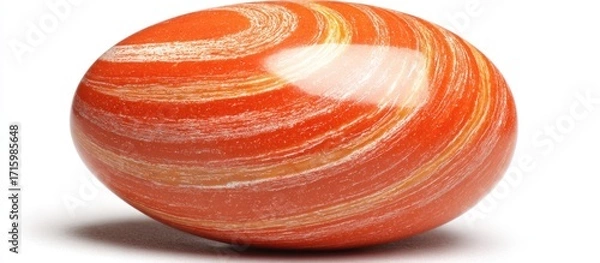 Fototapeta Orange egg with swirling patterns