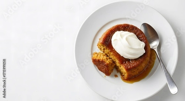 Obraz Malva Pudding with Whipped Cream 2