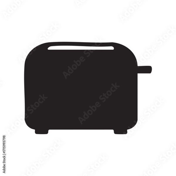 Fototapeta Elegant Black Toaster Silhouette An Essential Kitchen Appliance Awaits to Transform Your Morning Routine with Deliciously Toasted Bread Slices