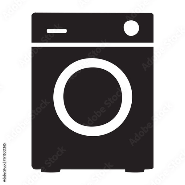 Fototapeta Modern Front Load Washing Machine Symbol for Laundry and Appliance Concepts With Simple and Clean Design Approach Suitable