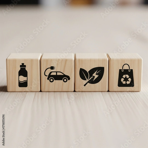 Obraz Sustainable lifestyle with eco-friendly alternatives and solutions