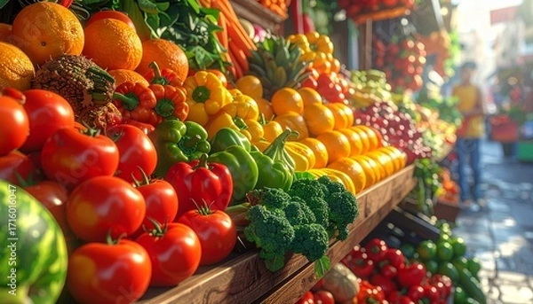 Fototapeta vegetables on market stall