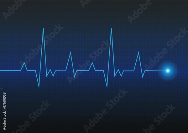 Fototapeta Heart pulse. Cardiogram. vector illustration