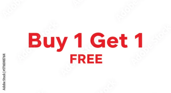 Fototapeta Buy 1 Get 1 FREE promotion isolated PNG with Transparent Background