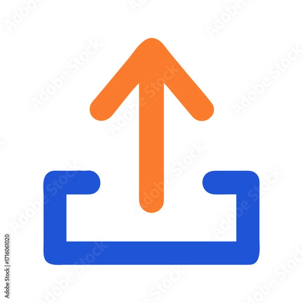 Obraz blue arrow isolated on white