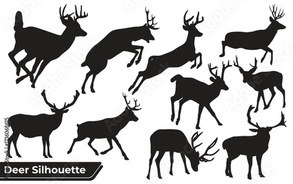 Fototapeta deer silhouettes sheet