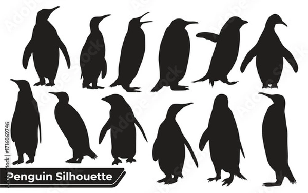 Fototapeta Penguin silhouettes sheet