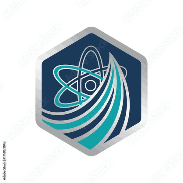 Obraz atomic energy nuclear radioactive vector logo