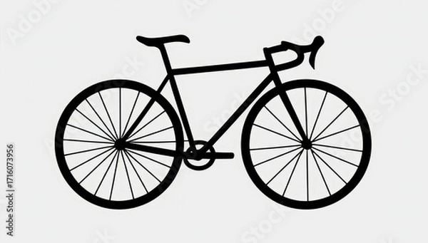 Obraz Outline of a bicycle on a neutral background  