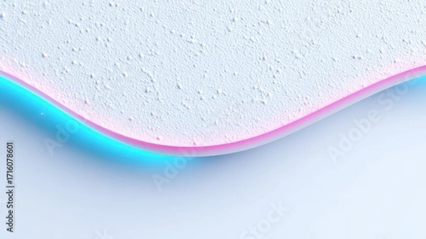 Fototapeta Abstract pink and blue wave flowing on white background, modern fluid art design for digital print media
