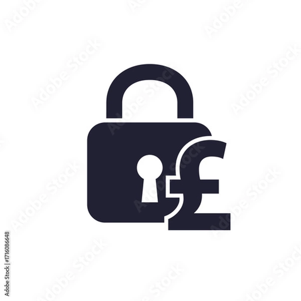 Fototapeta fixed costs icon with a lock and pound