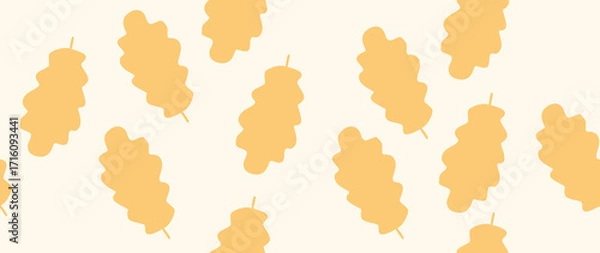 Fototapeta Flat illustration. Autumn concept. Seamless pattern with leaves. Ideal for gift wrapping, wallpaper and screensavers.