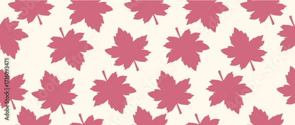 Fototapeta Flat illustration. Autumn concept. Seamless pattern with leaves. Ideal for gift wrapping, wallpaper and screensavers.