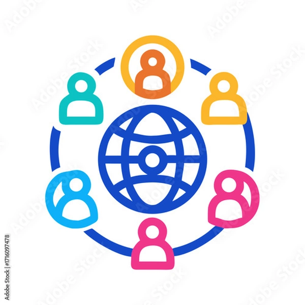 Obraz Global Community Logo Icon Elements Template. Community human Logo template vector. Community health care. Abstract Community logo .vector icon
