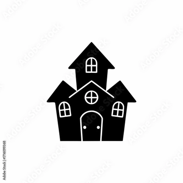 Fototapeta creative details Haunted House Icon Vector Illustration