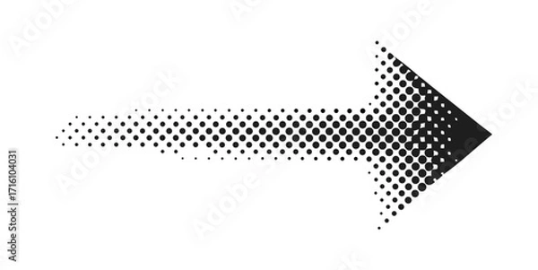 Obraz Dotted arrow gradient design. Vector isolated elements. Arrow halftone effect.vector icon
