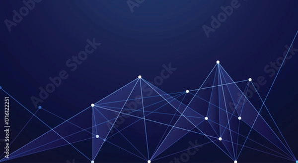 Fototapeta Connected polygons plexus vector background, digital data visualization. vector illustration