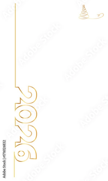 Fototapeta 2026 New Year lettering. Holiday greeting card,invitation, calendar, etc.vector illustration  eps 10