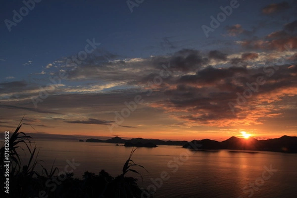 Obraz 愛媛県愛南町　宇和海の夕景