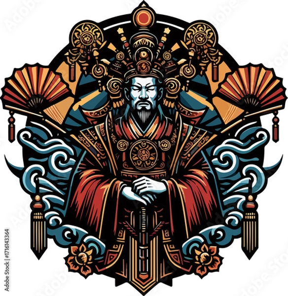Obraz Illustrator_Vector_Design_icon_logo_symbol_emperor_general_war_leader