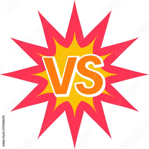 Obraz Versus burst symbol for competition and rival matchup, bold graphic vector