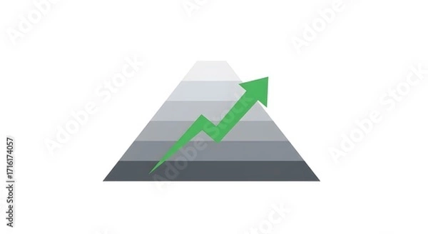 Fototapeta Icon of growth arrow inside layered pyramid