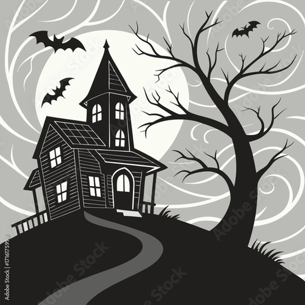 Obraz halloween house with tree