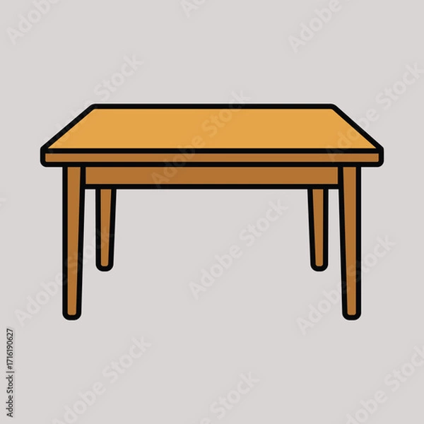 Fototapeta Wooden table in simple vintage design isolated 