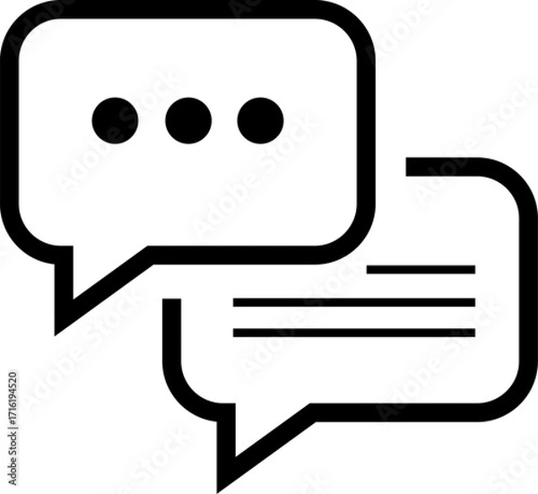 Fototapeta Minimal line chat bubbles icon set