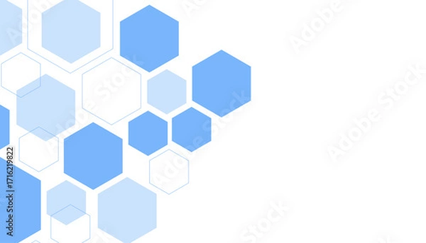 Obraz Abstract blue hexagon shape for frame illustration design