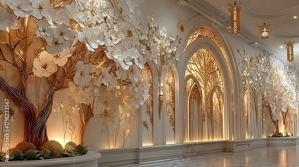 Fototapeta Modern luxury hallway with art high resolution picture