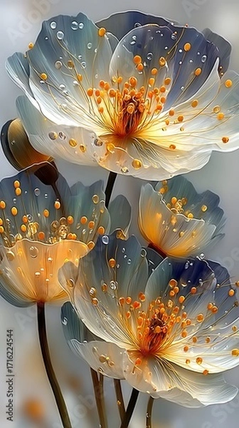 Fototapeta Stunning delicate flower design with glow high resolution picture