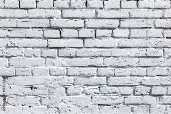 Fototapeta White painted brick wall texture background design element
