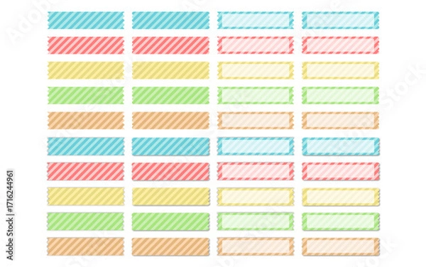 Obraz マステ/あしらい（ストライプ茶系）