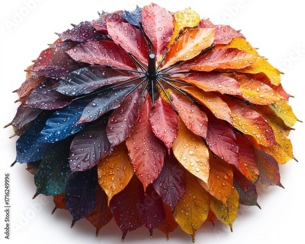 Obraz Colorful autumn leaves form a unique umbrella