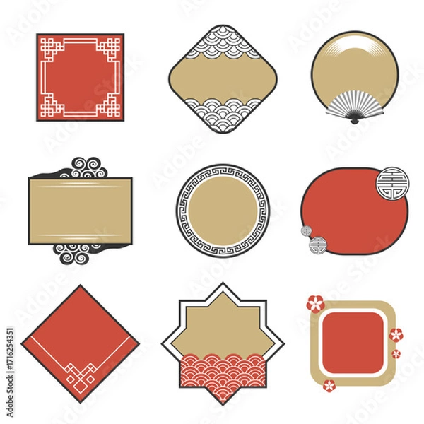 Fototapeta Different frames collection in traditional oriental style