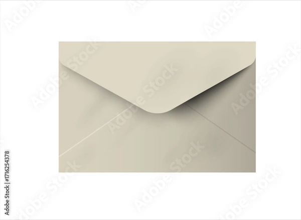 Fototapeta Paper closed realistic envelope isolated, mockup