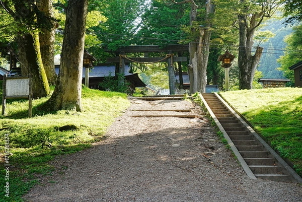 Fototapeta Suwa Grand Shrine Kamisya Maemiya in Nagano, Japan - 日本 長野 諏訪大社上社 前宮