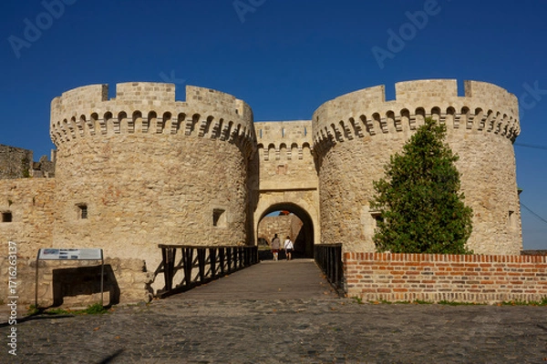 Fototapeta The towers by the entrance of the Kalemegdan park, Belgrade, Serbia