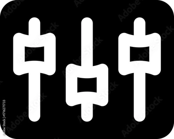 Fototapeta equalizer glyph icon. Strong and solid vector icon for websites, mobile interfaces, presentations, and visual branding. High quality and easy to edit.