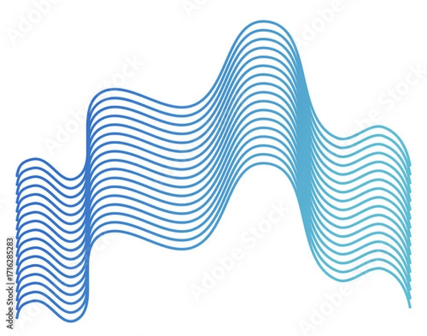 Fototapeta Gradient Wavy Line Abstract Background Design, Colored Curved Wave Pattern for Modern Decoration