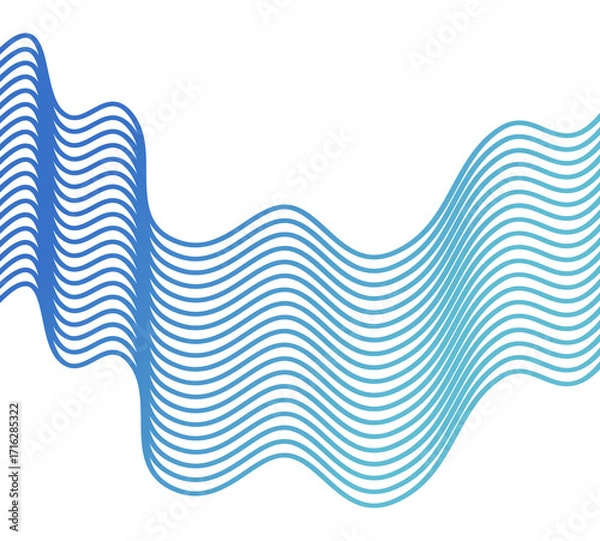 Fototapeta Gradient Wavy Line Abstract Background Design, Colored Curved Wave Pattern for Modern Decoration