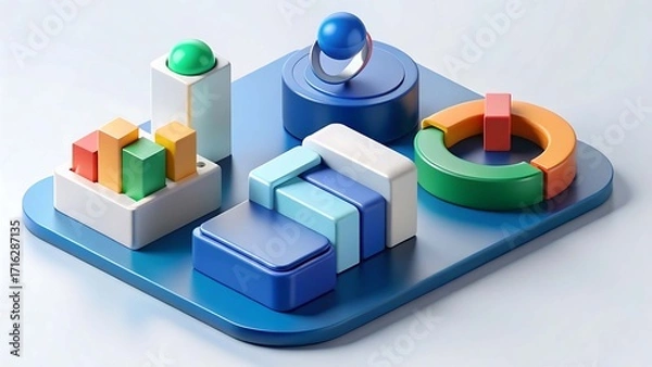 Obraz Flat vector infographic of digital marketing conce